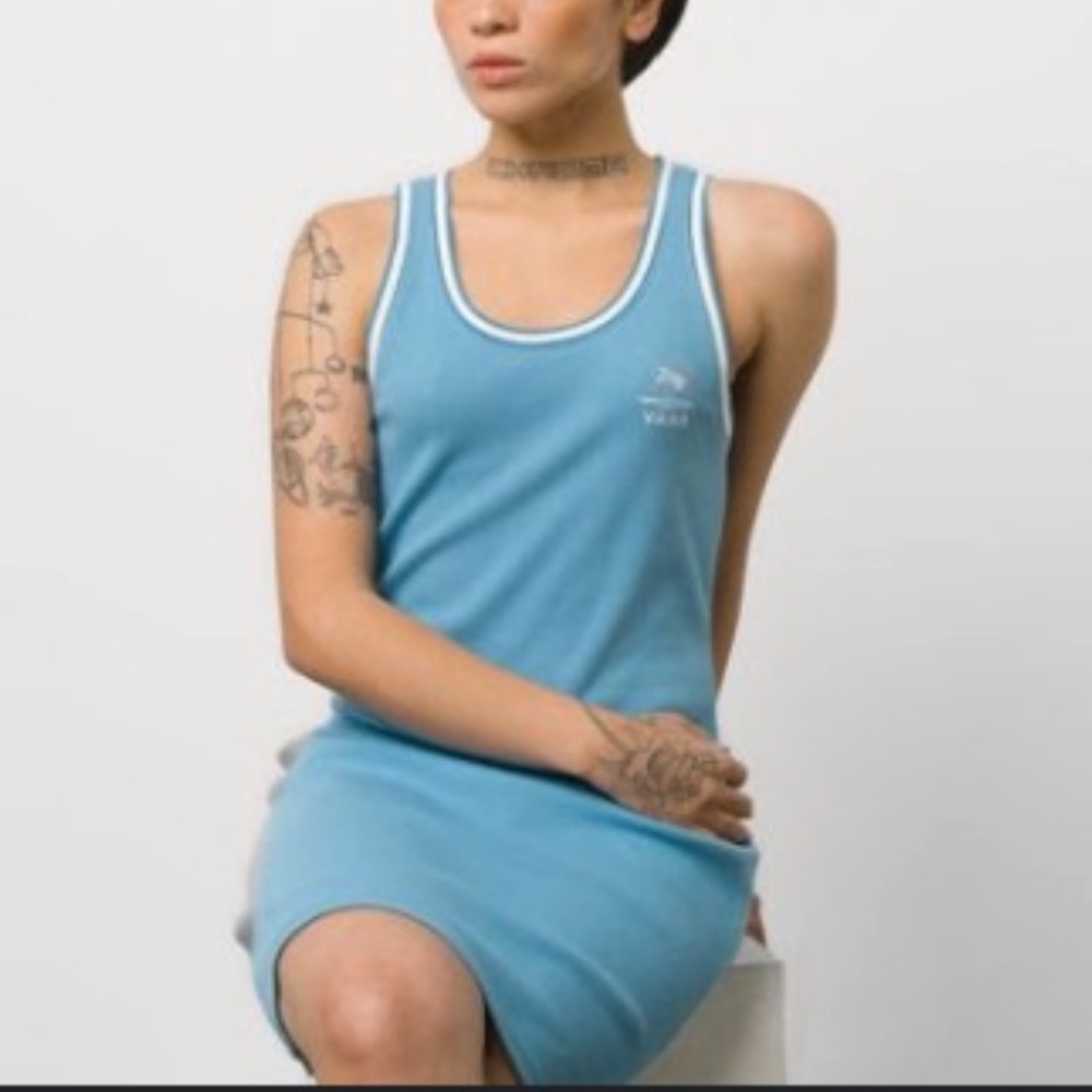 Vans Retro Retirement Tank Dress: Light Blue, Size Small